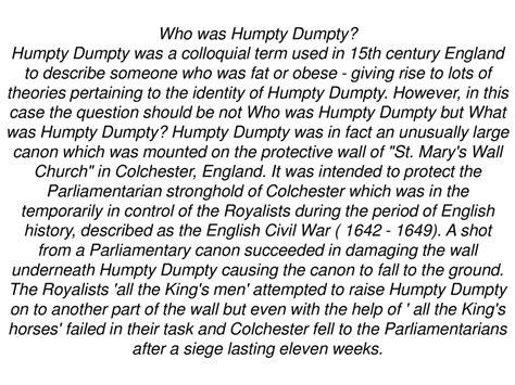 Humpty Dumpty Ppt Download