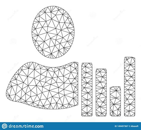 Client Charts Polygonal Frame Vector Mesh Illustration Stock Vector