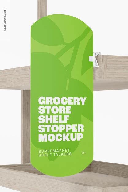 Premium Psd Grocery Store Shelf Stopper Mockup Left View