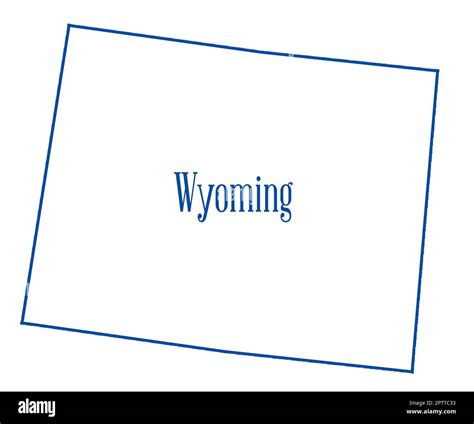 Outline Map Of The State Of Wyoming Isolated Stock Photo Alamy