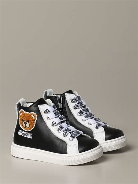 MOSCHINO BABY: sneakers in leather with Teddy | Shoes Moschino Baby ...