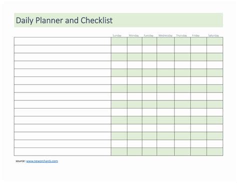 Free Word Daily Checklist Templates