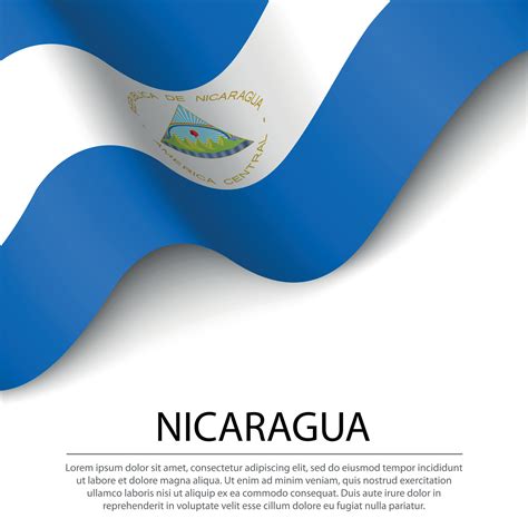 Ondeando La Bandera De Nicaragua Sobre Fondo Blanco Pancarta O Cinta T 11433675 Vector En Vecteezy