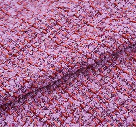 Colorful Pink Tweed Fabric Woollen Fabricfabric Tweed Boucle Etsy