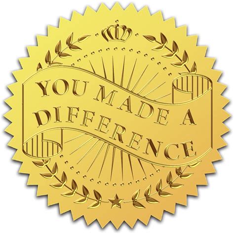 CRASPIRE 2 Gold Foil Embossed Stickers 100Pcs You Make A Difference