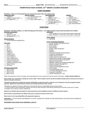 Fillable Online Hs Hempsteadisd HEMPSTEAD HIGH SCHOOL 12TH GRADE COURSE