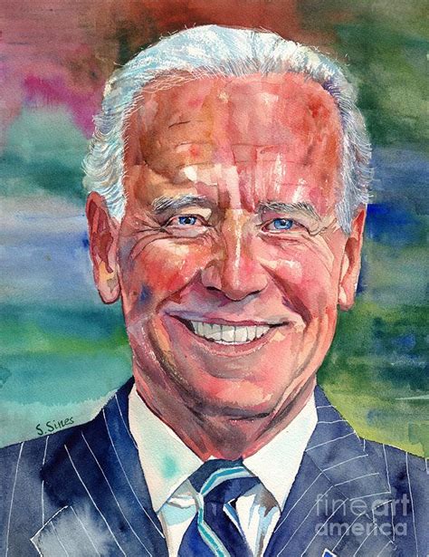 President Joe Biden Painting By Suzann Sines Pixels