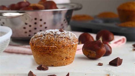 Muffins aux noisettes au chocolat et aux châtaignes avec ou sans