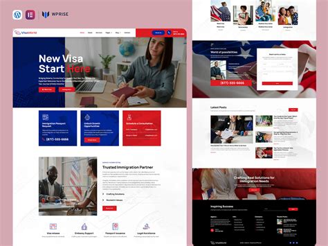 VisaWorld Visa Consulting Immigration Service Elementor Template