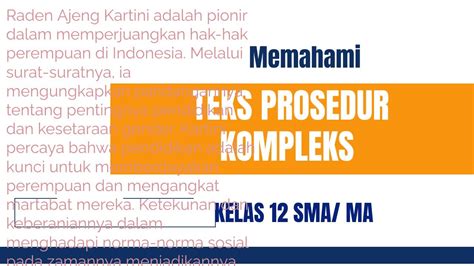 Teks Prosedur Kompleks BAHASA INDONESIA KELAS 12 Latihan Soal Akhir