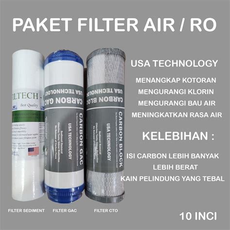 Jual PAKET FILTER AIR UNTUK MESIN RO MESIN KANGEN WATER UNTUK