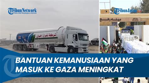 Mulai Masuk Ke Gaza Truk Pengangkut Bantuan Kemanusiaan Di Tengah