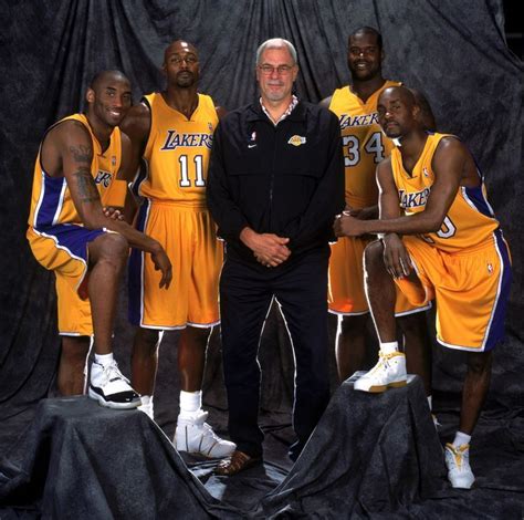 Phil Jackson Shaq Kobe Bryant Karl Malone And Gary Payton Kobe