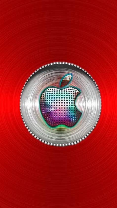 An Apple Logo On A Red Background