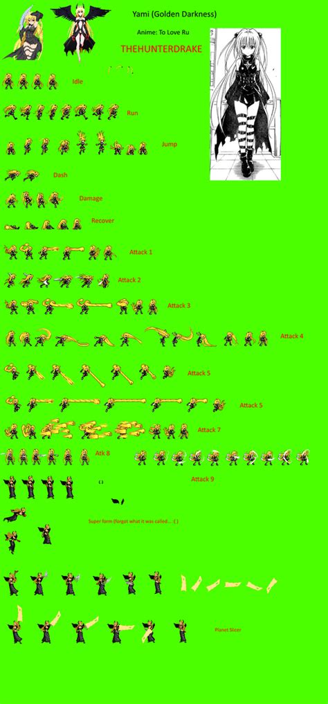 Yami Golden Darkness Sprite Sheet By Thehunterdrake On Deviantart