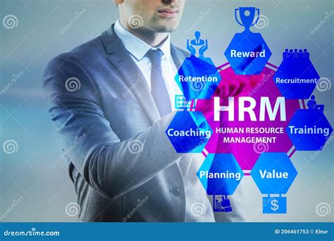 Hrm Human Resource Management Concept With Businessman Stock Illustration Illustration Of