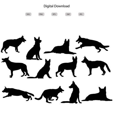 German Shepherd Svg German Shepherd Silhouette German Shepherd Cut File ...