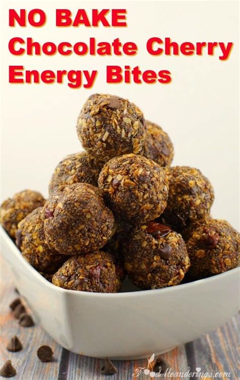 No Bake Chocolate Cherry Energy Bites Receta