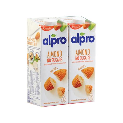 Alpro Roasted Almond Unsweetened Milk Value Pack 2 X 1litre Online At Best Price Flavoured