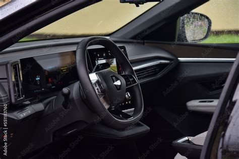 Renault Megane E-Tech Electric. All-electric attractive car. Cabin ...