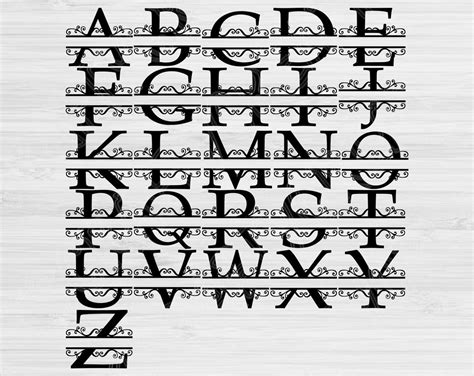 Split Monogram Svg Split Letter Svg Alphabet Svg Files For Etsy