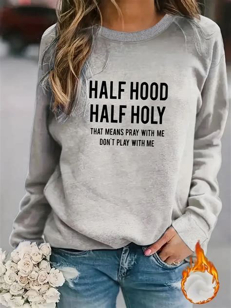 Letter Print Pullover Sweatshirt Casual Long Sleeve Crew Temu Australia