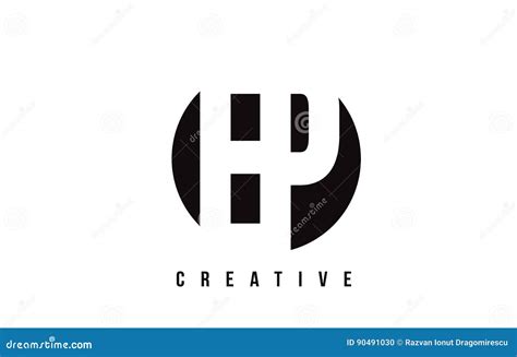 Ep E P White Letter Logo Design With Circle Background Stock Vector