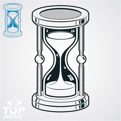 Premium Vector Retro Dimensional Vector Sand Glass Illustration Simple Additional Version