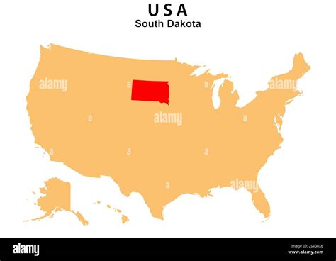 Mapa Del Estado De Dakota Del Sur Resaltado En El Mapa De Estados