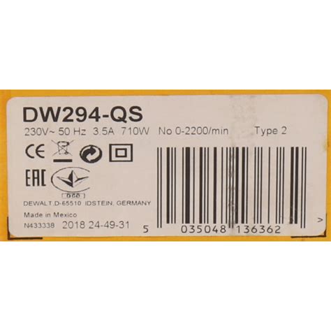 Dewalt DW294-QS New NFP Sealed