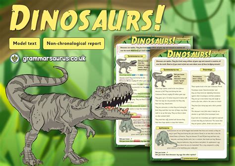 Year 2 Model Text Non Chronological Report Dinosaurs Grammarsaurus