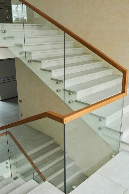 Premium Photo Image Of Stairs With Glass Railing In Modern Office