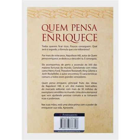 Livro Quem Pensa Enriquece Napoleon Hill em Promoção Ofertas na