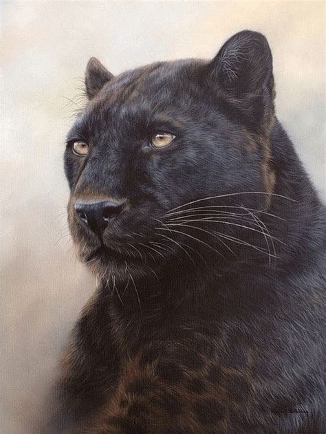 Black Panther Oil Painting By Rachel Stribbling Professional Painters