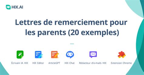 Lettres De Remerciement Pour Les Parents Exemples Hix Ai