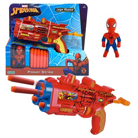 Power Strike Pistola Lanza Dardo Spiderman Avengers Ditoys