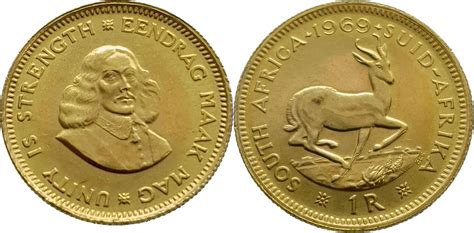 South Africa Rand Jan Van Riebeeck Gold Unc Uncirculated