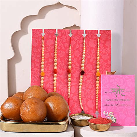 Sneh Radiant Pearls Rakhi Set Gulab Jamun Uae Gift Sneh Radiant