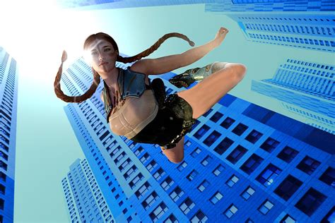 Girl Falling Off Building