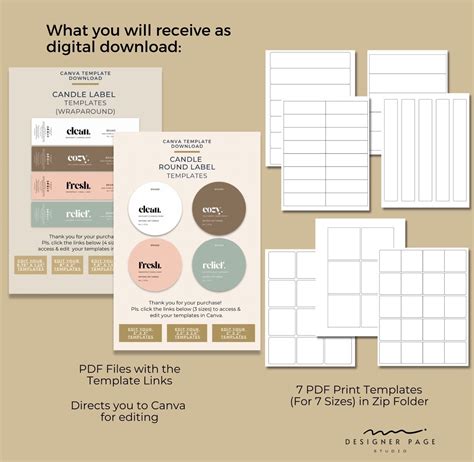 Candle Label Template Round Editable Modern Candle Labels - Etsy