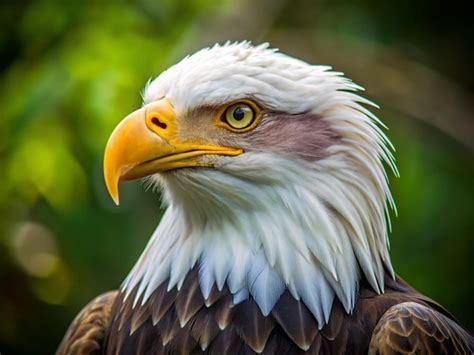 Premium Photo A Bald Eagle With A Yellow Beak And A White Beak