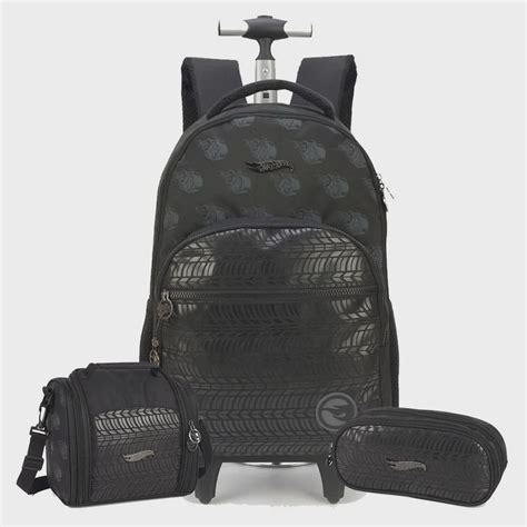 Kit Mochila Escolar Rodinhas Estojo E Lancheira Hot Wheels Luxcel Submarino
