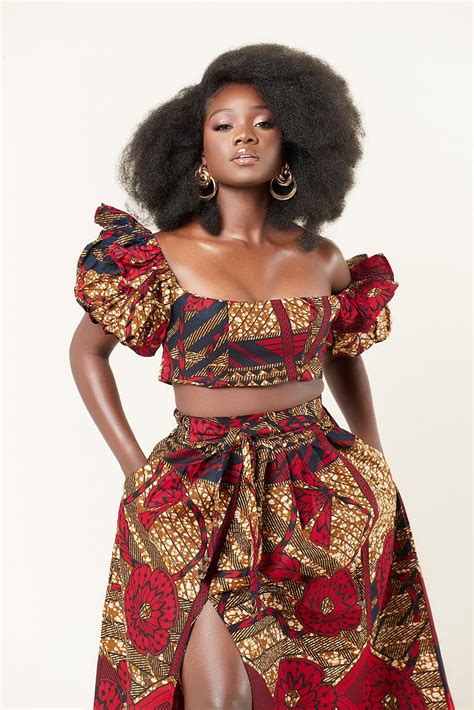 African Print Shanda Crop Top In 2021 African Print Skirt Outfits