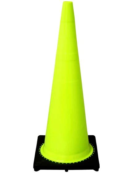 Lime 36 10 Lb Traffic Cone With Black Base CRL36S Airport Safety