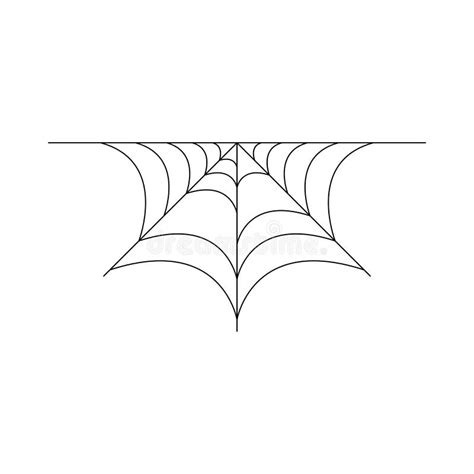 Half Spider Web Isolated On White Background Halloween Spiderweb