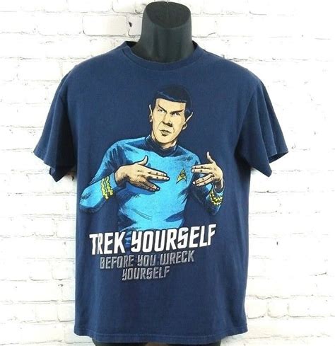 Star Trek Funny Spock Shirt Trek Yourself Before You Wreck Yourself Medium Startrek Graphictee