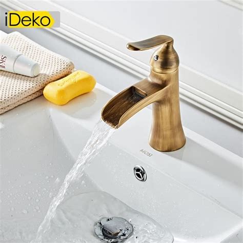 Ideko Robinet Salle De Bain De Lavabo Cascade Vintage Style Mono