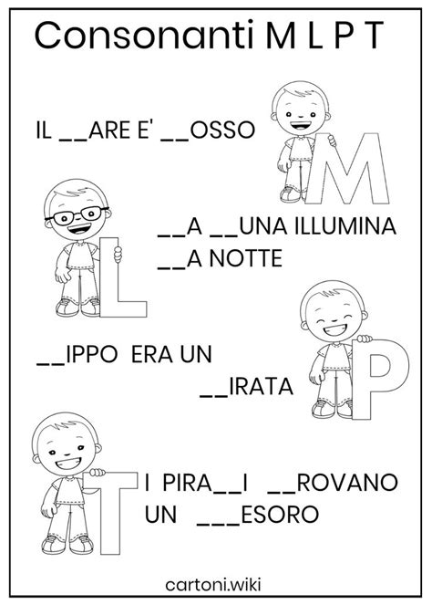 Tanti Esercizi E Schede Didattiche Sulle Consonanti L M T P Per Bambini