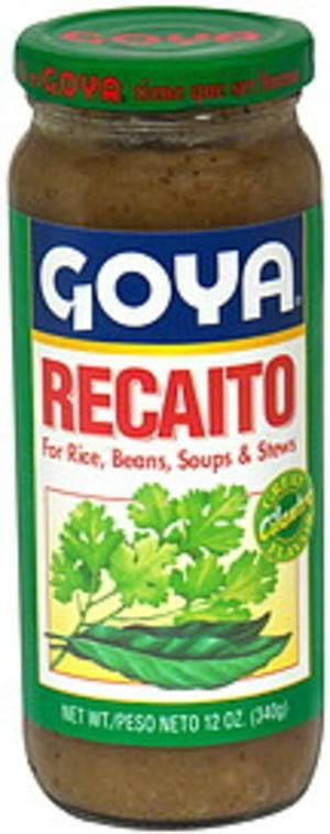 Goya Recaito Cilantro 12 Oz Cooking Base 24 Pkg Nutrition