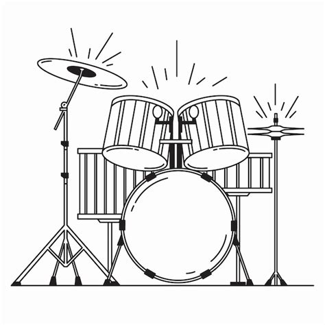 Vectores E Ilustraciones De Bateria Instrumento Dibujo Para Descargar